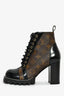Louis Vuitton Black Monogram 'Star Trail' Lace-up Ankle Boots Size 38