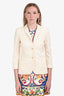 The Row Cream Wool Single Breasted Blazer Size 6