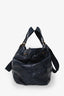 Isabel Marant Navy Leather 'Wardy' Logo Tote Bag