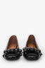 Ganni Black Patent Leather Studded Bow Ballet Flats Size 36