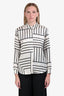 Rails White/Black Silk Button Up Top Size S