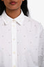 Frame White Cotton Pearl Embellished Button-Up Shirt Size XS
