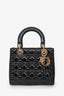 Christian Dior 2019 Black Patent Medium Lady Dior Top Handle