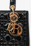 Christian Dior 2019 Black Patent Medium Lady Dior Top Handle