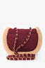 Pre-Loved Chanel™ 2022 Burgundy Tweed/Shearling Interlocking CC Mini Messenger Bag