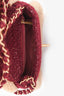 Pre-Loved Chanel™ 2022 Burgundy Tweed/Shearling Interlocking CC Mini Messenger Bag