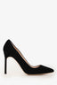 Manolo Blahnik Black Suede Leather Pointed Toe Heels Size 36
