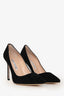 Manolo Blahnik Black Suede Leather Pointed Toe Heels Size 36