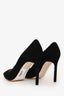 Manolo Blahnik Black Suede Leather Pointed Toe Heels Size 36