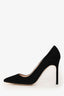 Manolo Blahnik Black Suede Leather Pointed Toe Heels Size 36