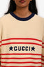 Gucci Cream Cotton Red Striped Sweater Size S