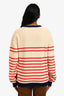 Gucci Cream Cotton Red Striped Sweater Size S