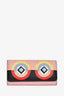 Fendi Pink/Multicolour Leather Monster Eyes Continental Wallet