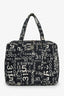 Pre-Loved Chanel™ 2002-03 Black/White Canvas 31 Rue Cambon Luggage Bag