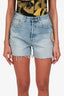 Gucci Blue Embroidered Denim Shorts Size 28