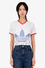 Gucci X Adidas White Logo Printed Cropped T-shirt Size L