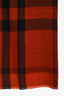 Burberry Orange Check Wool Blend Scarf