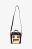 Celine 2015 Cream/Brown/Navy Blue Leather Tricolour Nano Luggage Tote