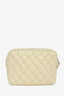 Balenciaga Cream Quilted Puffy Leather Pouch