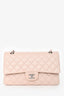 Pre-Loved Chanel™ 2014 Light Pink Caviar Leather Medium Classic Double Flap