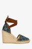 Gucci Blue Denim GG Monogram Espadrille Wedges Size 37