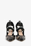 Fendi Black Leather/PVC Colibri FF Heels Size 36
