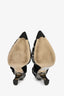 Fendi Black Leather/PVC Colibri FF Heels Size 36