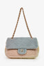 Pre-Loved Chanel™ 2019/20 Blue/Yellow/Pink Shearling Medium Flap Bag