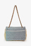 Pre-Loved Chanel™ 2019/20 Blue/Yellow/Pink Shearling Medium Flap Bag