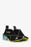 Bottega Veneta Black/Green Flex Heeled Sandals Size 37