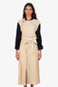 Chloe Peach/Navy Belted Trench Coat Size M