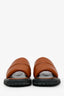 Staud Brown Leather Astro Padded Slides Size 37