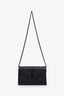 Saint Laurent Black Chevron Leather Envelope Wallet On Chain