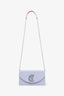 Christian Louboutin Purple Patent Leather Loubi54 Strass Logo Clutch With Chain