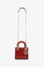 Christian Dior 2023 Red Patent Cannage Leather Mini Lady Dior
