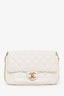 Pre-Loved Chanel™ 2022 White Caviar Quilted Leather Small CC You Flap Bag