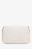 Pre-Loved Chanel™ 2022 White Caviar Quilted Leather Small CC You Flap Bag