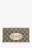 Gucci White Canvas/Leather Horsebit 1955 Wallet On Chain