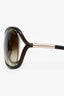 Tom Ford Brown Frame Raquel TF76 Oversized Sunglasses
