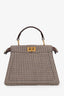 Fendi Brown Wool Houndstooth Peekaboo IseeU Petite Handbag
