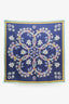 Tiffany & Co. Navy Silk Floral Diamond Print Scarf