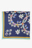 Tiffany & Co. Navy Silk Floral Diamond Print Scarf