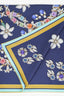 Tiffany & Co. Navy Silk Floral Diamond Print Scarf