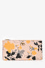 Salvatore Ferragamo Pink/Leather Leather Floral Printed Wristlet Pouch