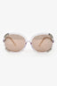 Chloe Translucent Purple/Silver Tone Round Sunglasses
