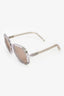 Chloe Translucent Purple/Silver Tone Round Sunglasses