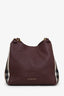 Burberry Burgundy/Beige Small Leather House Check Tote Bag