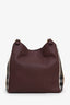 Burberry Burgundy/Beige Small Leather House Check Tote Bag