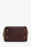 Burberry Burgundy/Beige Small Leather House Check Tote Bag