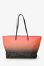 Fendi Orange/Brown Canvas/Leather FF Monogram Tote Medium